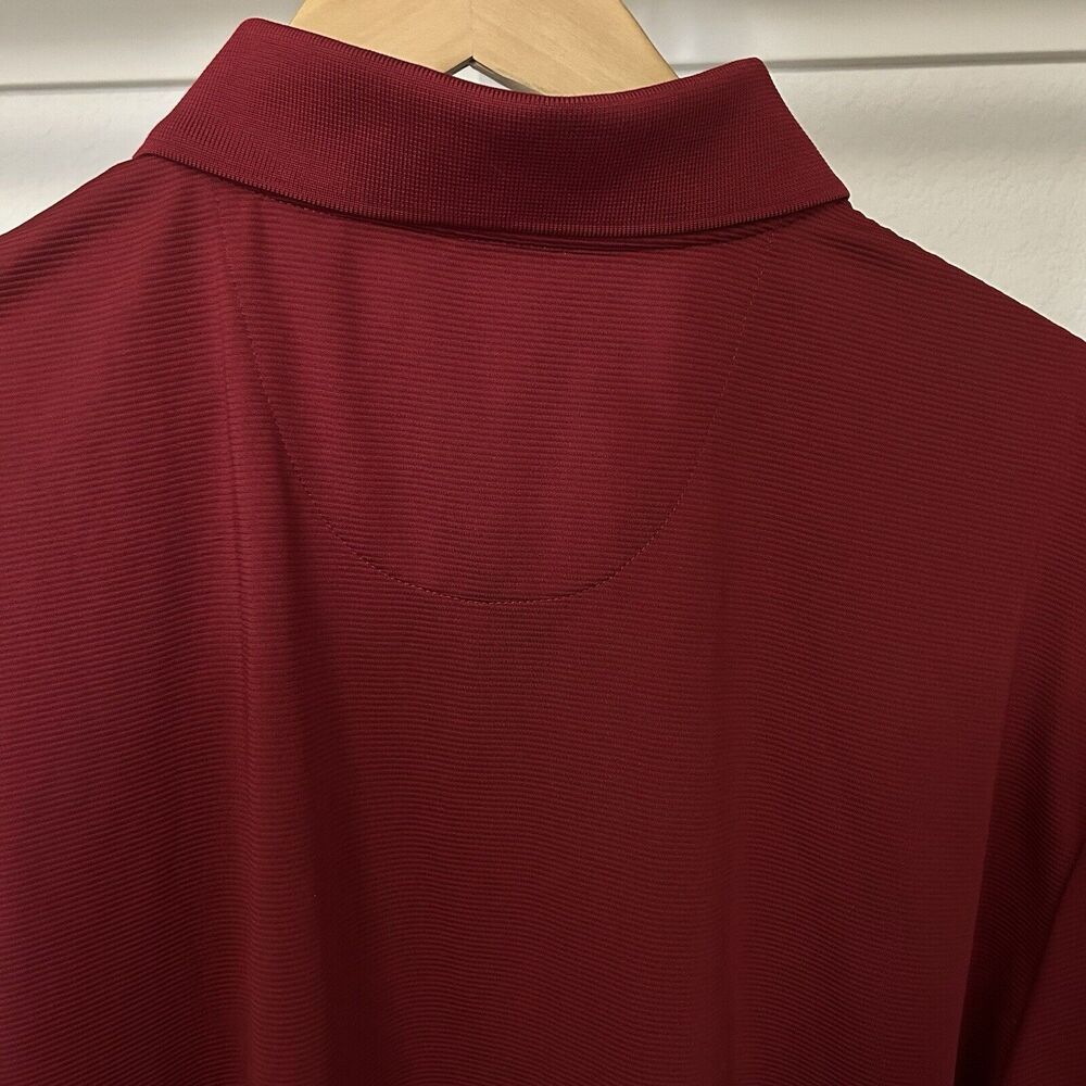 Cubavera Men's XXL Red 100% Polyester Ribbed Knit 3 Button Short Sleeve Polo - Picture 5 of 16